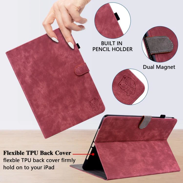 For Redmi Pad 2 / Redmi Pad SE 11 2025 Tiger Pattern Flip Leather Tablet Case(Red) - Image 6