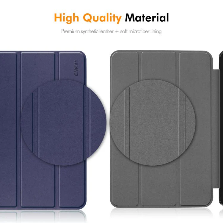 For Redmi Pad 2 SE 9.7 2026 ENKAY Tri-fold Custer Texture Leather Stand Tablet Case(Grey) - Image 5