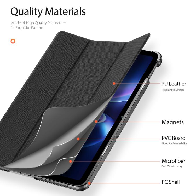 For Redmi Pad 2 SE 9.7 inch 2026 DUX DUCIS Domo Series Magnetic Flip Leather Tablet Case(Black) - Image 6