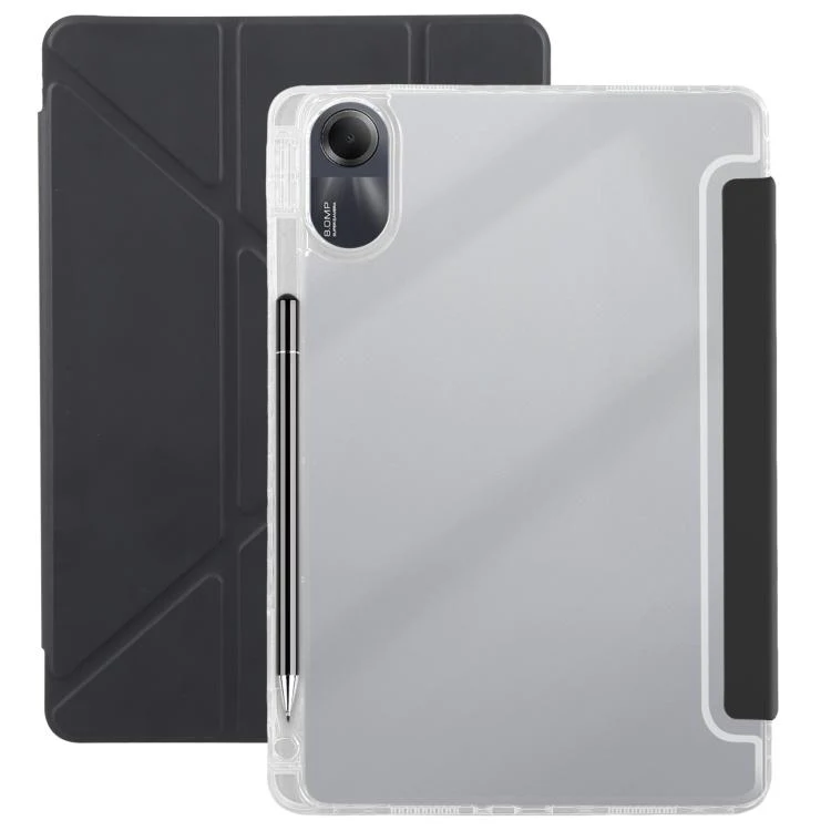 For Redmi Pad SE 11 2025 / Pad 2 Clear Acrylic Deformation Leather Tablet Case(Black)