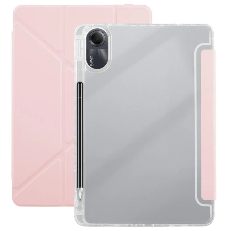 For Redmi Pad SE 11 2025 / Pad 2 Clear Acrylic Deformation Leather Tablet Case(Pink)