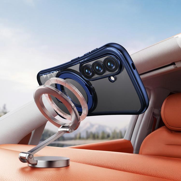 For Samsung Galaxy S26 5G 360 Degree Rotation Holder Magnetic Electroplated Phone Case(Dark Blue) - Image 4