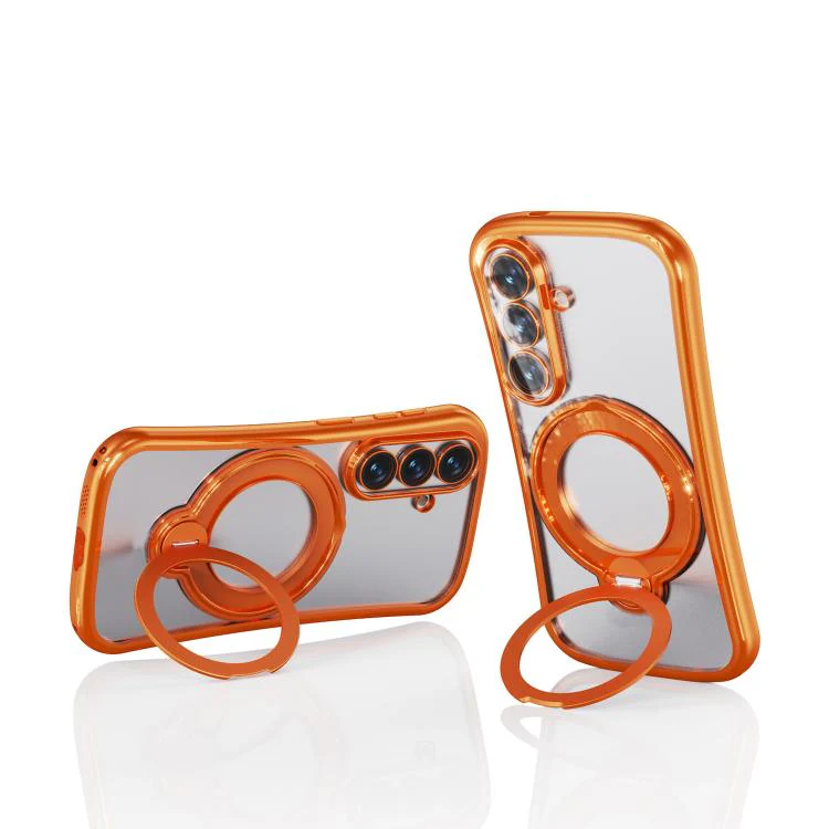 For Samsung Galaxy S26 5G 360 Degree Rotation Holder Magnetic Electroplated Phone Case(Orange) - Image 6