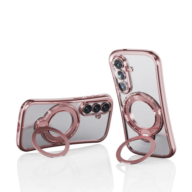 For Samsung Galaxy S26 5G 360 Degree Rotation Holder Magnetic Electroplated Phone Case(Pink) - Image 6