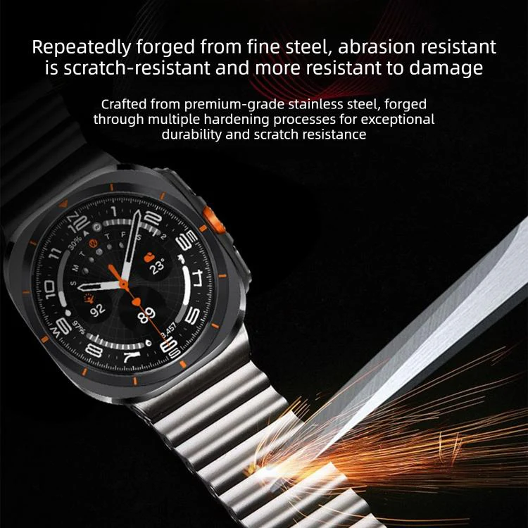 For Samsung Galaxy Watch Ultra 2025 / Ultra 47mm Ocean Wave Texture Magnetic Clasp Stainless Steel Watch Band(Black) - Image 3