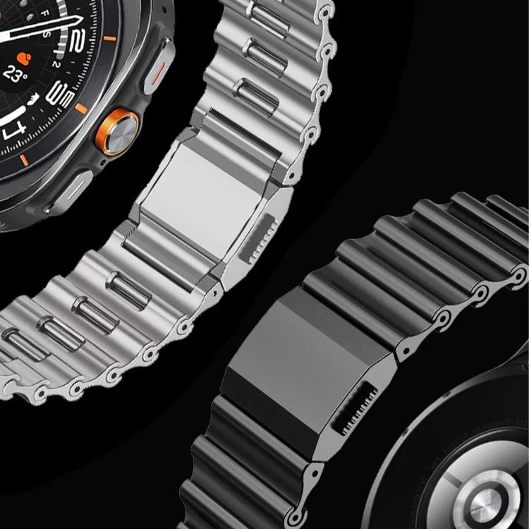 For Samsung Galaxy Watch Ultra 2025 / Ultra 47mm Ocean Wave Texture Magnetic Clasp Stainless Steel Watch Band(Black) - Image 7