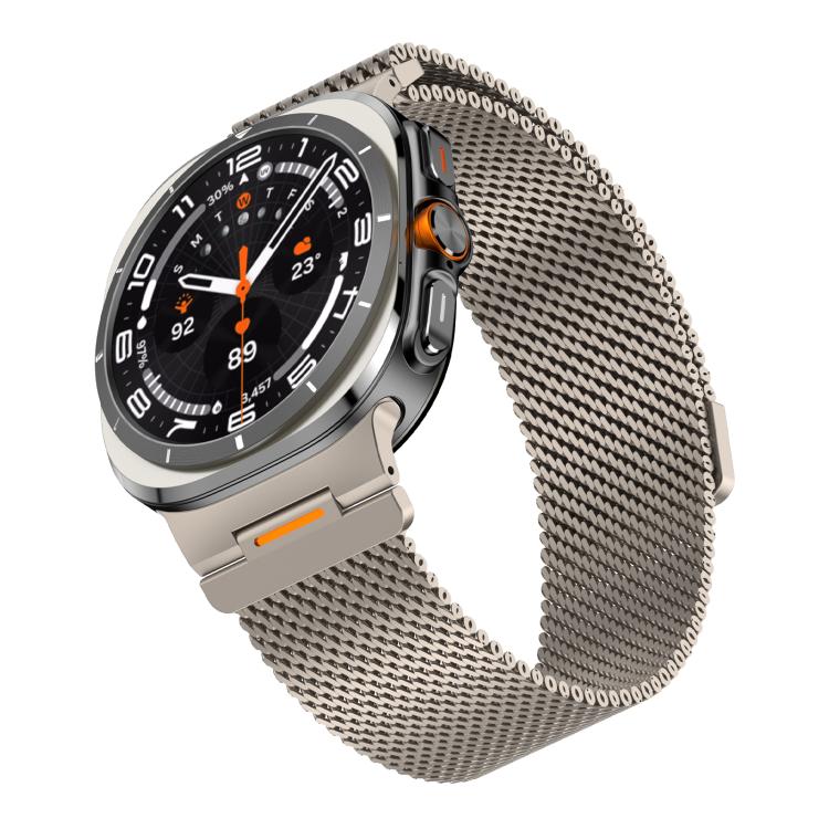 For Samsung Galaxy Watch Ultra 2025 / Ultra 47mm Vibrant Style Thick Mesh Milanese Magnetic Watch Band(Titanium) - Image 3