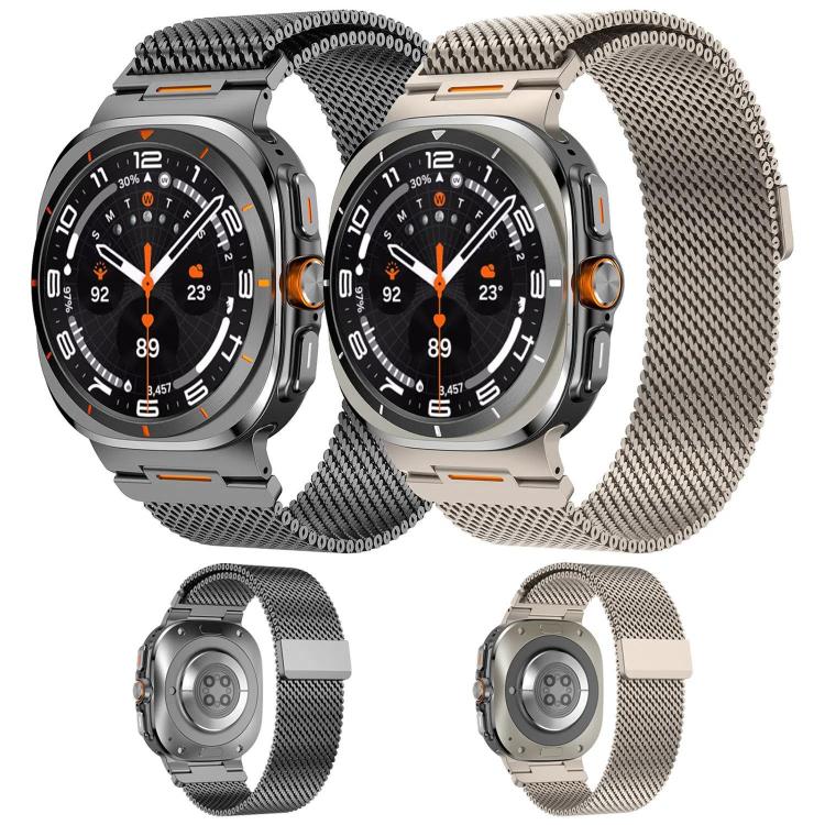 For Samsung Galaxy Watch Ultra 2025 / Ultra 47mm Vibrant Style Thick Mesh Milanese Magnetic Watch Band(Titanium) - Image 7
