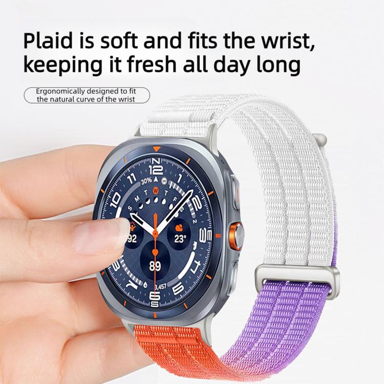 For Samsung Galaxy Watch Ultra 47mm / Ultra 2025 Double-Link Cloud-Feel Breathable Nylon Loop Metal Head Watch Band(Spruce Green) - Image 6