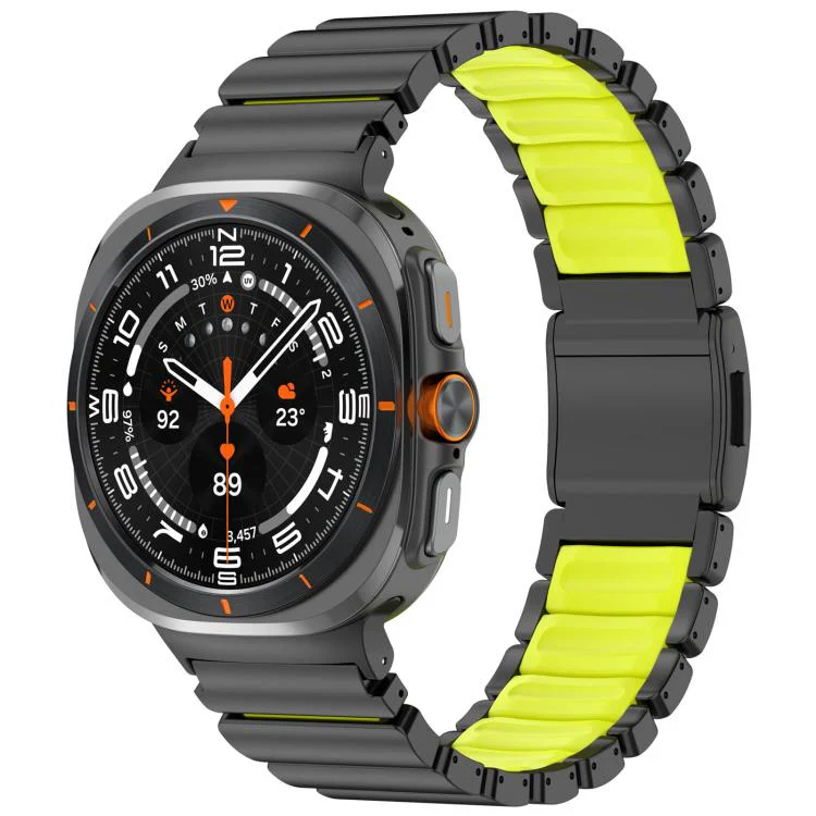 For Samsung Galaxy Watch Ultra 47mm / Ultra 2025 Norman Magnetic Buckle Titanium Metal Watch Band(Black Green)
