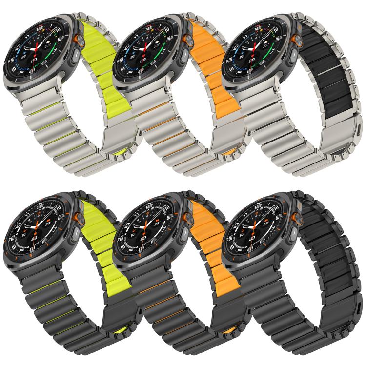 For Samsung Galaxy Watch Ultra 47mm / Ultra 2025 Norman Magnetic Buckle Titanium Metal Watch Band(Black Green) - Image 6