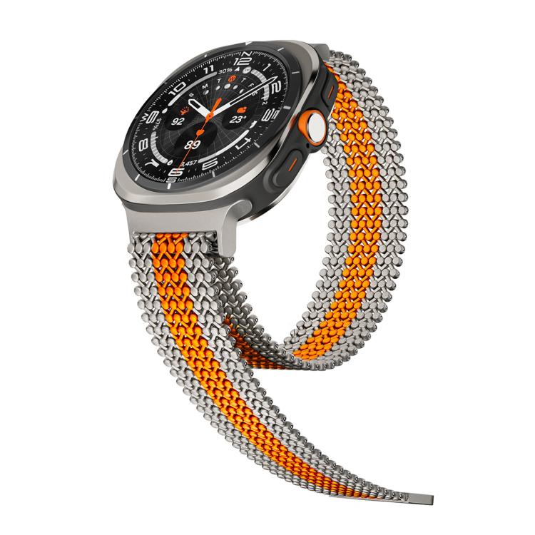 For Samsung Galaxy Watch Ultra / Ultra 2025 Breathable Stainless Steel Magnetic Watch Band(Titanium Orange) - Image 2