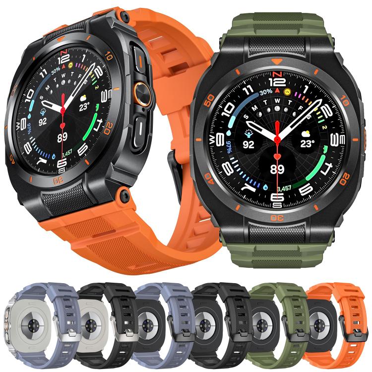 For Samsung Galaxy Watch Ultra / Ultra 2025 Vibrant Zinc Alloy Cover Integrated Silicone Watch Band(Black Blue Grey) - Image 5