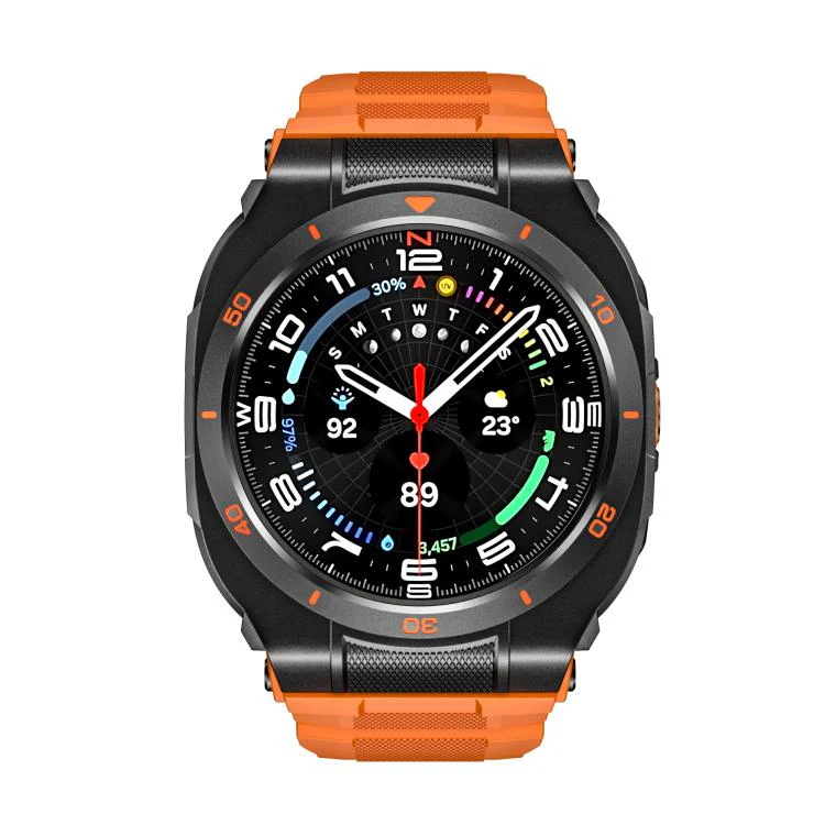 For Samsung Galaxy Watch Ultra / Ultra 2025 Vibrant Zinc Alloy Cover Integrated Silicone Watch Band(Black Orange) - Image 3