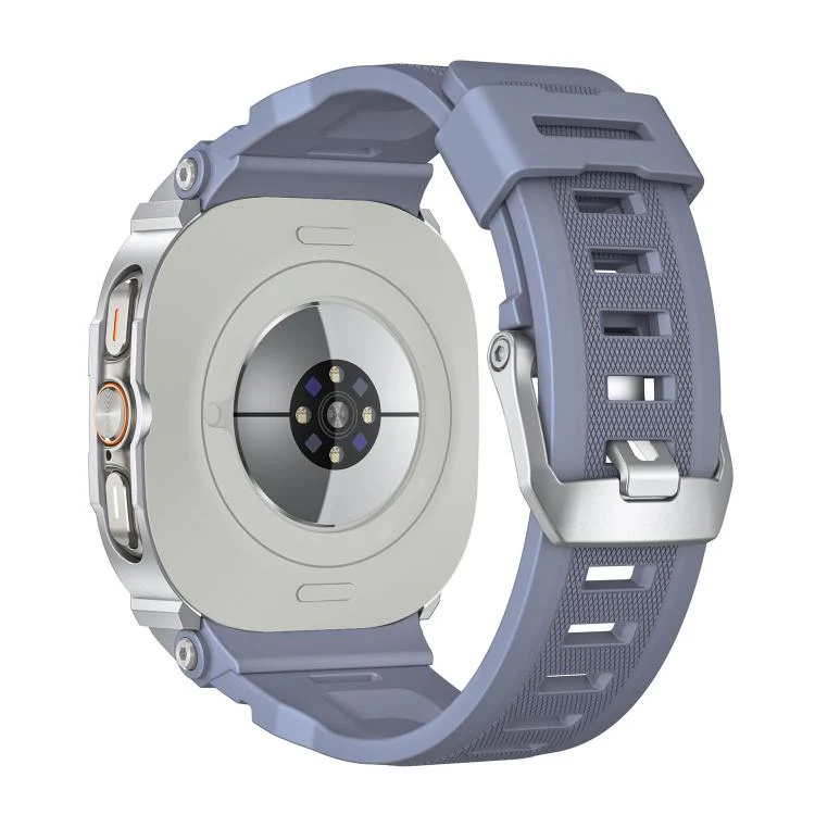 For Samsung Galaxy Watch Ultra / Ultra 2025 Vibrant Zinc Alloy Cover Integrated Silicone Watch Band(Silver Blue Gray) - Image 2
