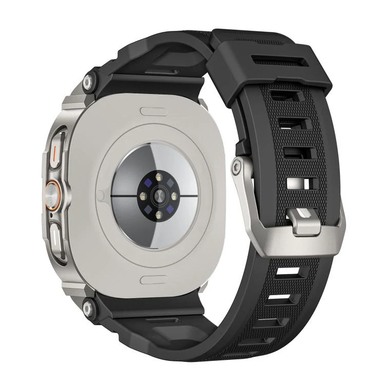 For Samsung Galaxy Watch Ultra / Ultra 2025 Vibrant Zinc Alloy Cover Integrated Silicone Watch Band(Titanium Black) - Image 2