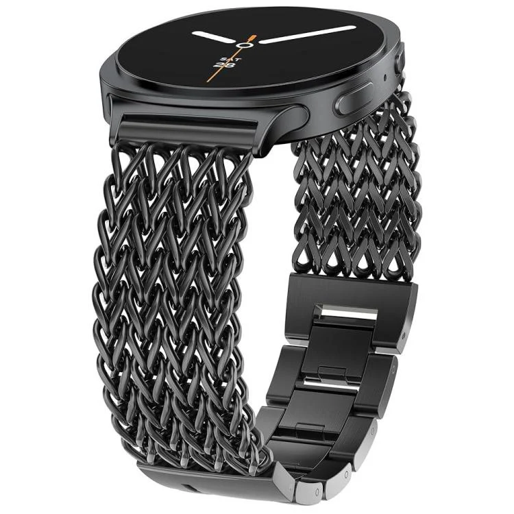 For Samsung Galaxy Watch Ultra / Ultra 2025 xDfind Herringbone Braided Stainless Steel Watch Band(Black)