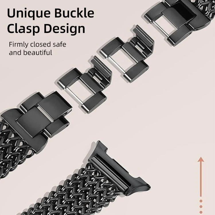 For Samsung Galaxy Watch Ultra / Ultra 2025 xDfind Herringbone Braided Stainless Steel Watch Band(Black) - Image 4
