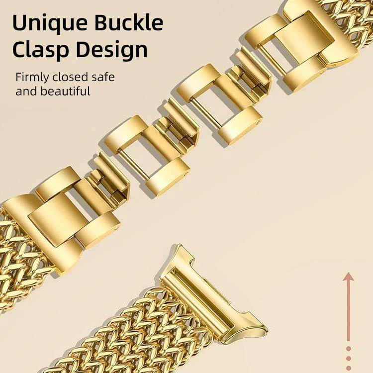 For Samsung Galaxy Watch Ultra / Ultra 2025 xDfind Herringbone Braided Stainless Steel Watch Band(Gold) - Image 4