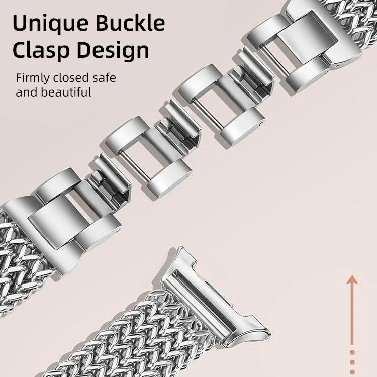 For Samsung Galaxy Watch Ultra / Ultra 2025 xDfind Herringbone Braided Stainless Steel Watch Band(Silver) - Image 4