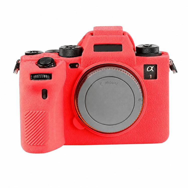 For Sony ILCE-1 / A1 / Alpha 1 Litchi Texture Soft Silicone Camera Protective Case(Red)