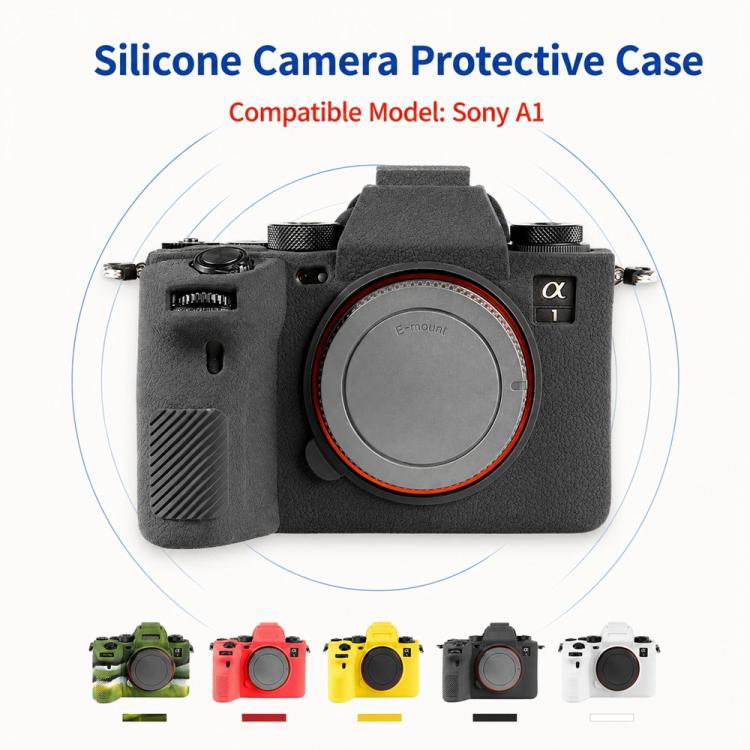 For Sony ILCE-1 / A1 / Alpha 1 Litchi Texture Soft Silicone Camera Protective Case(Red) - Image 3