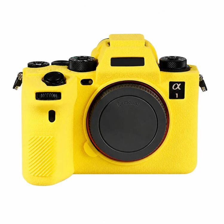 For Sony ILCE-1 / A1 / Alpha 1 Litchi Texture Soft Silicone Camera Protective Case(Yellow)
