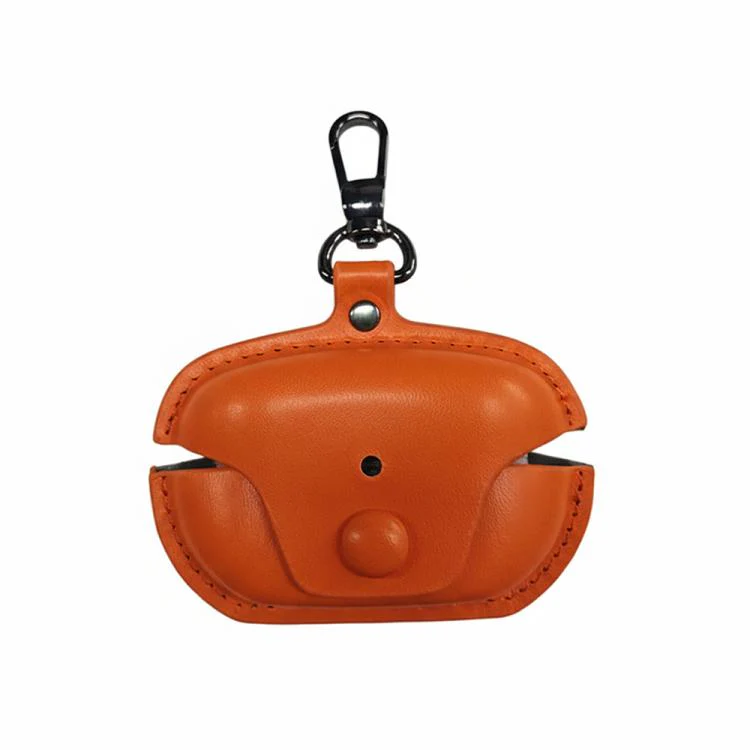 For Sony WF-1000XM5 Leather TWS Earphone Protective Case with Hook(Orange)