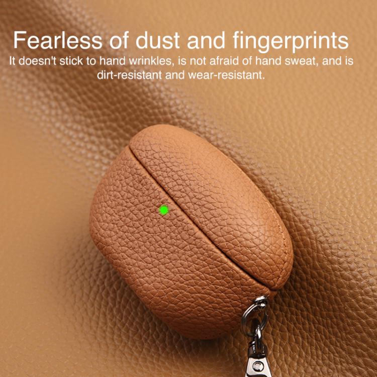 For Sony WF-1000XM5 Litchi Texture PU Earphones Case with Hook(Orange) - Image 4