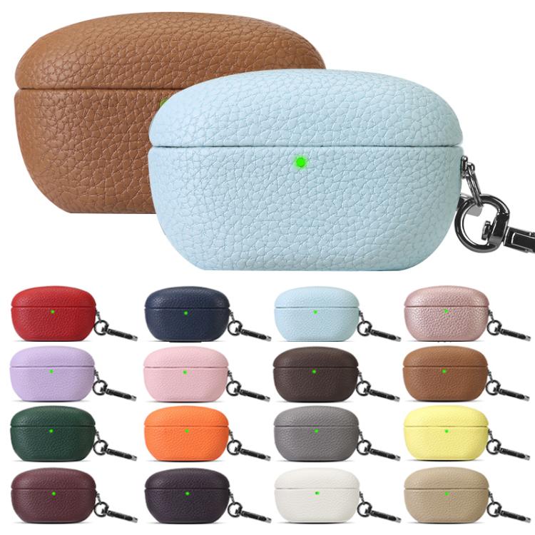 For Sony WF-1000XM5 Litchi Texture PU Earphones Case with Hook(Wine Red) - Image 2