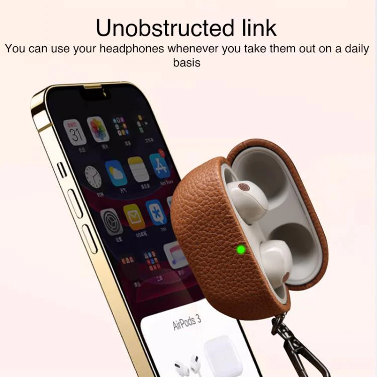 For Sony WF-1000XM5 Litchi Texture PU Earphones Case with Hook(Yellow) - Image 8