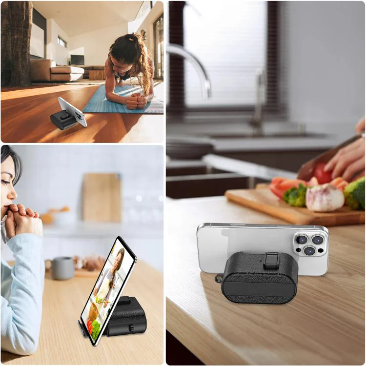 For Sony WF-1000XM6 Leather Texture Wireless Earphones Case with Hook & Holder(Black) - Image 7
