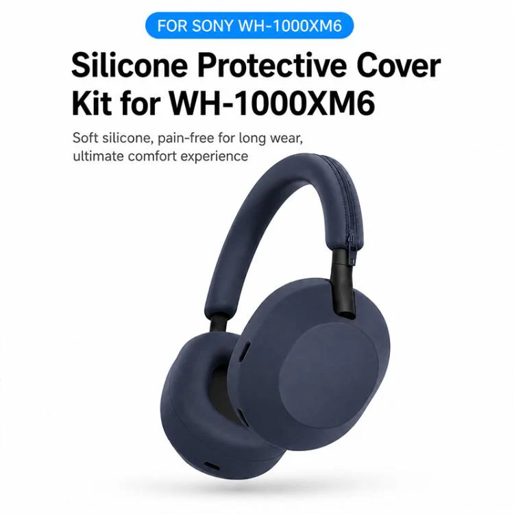 For Sony WH-1000XM6 XDcase 3 in 1 Soft Silicone Headset Protective Case(Dark Blue) - Image 3
