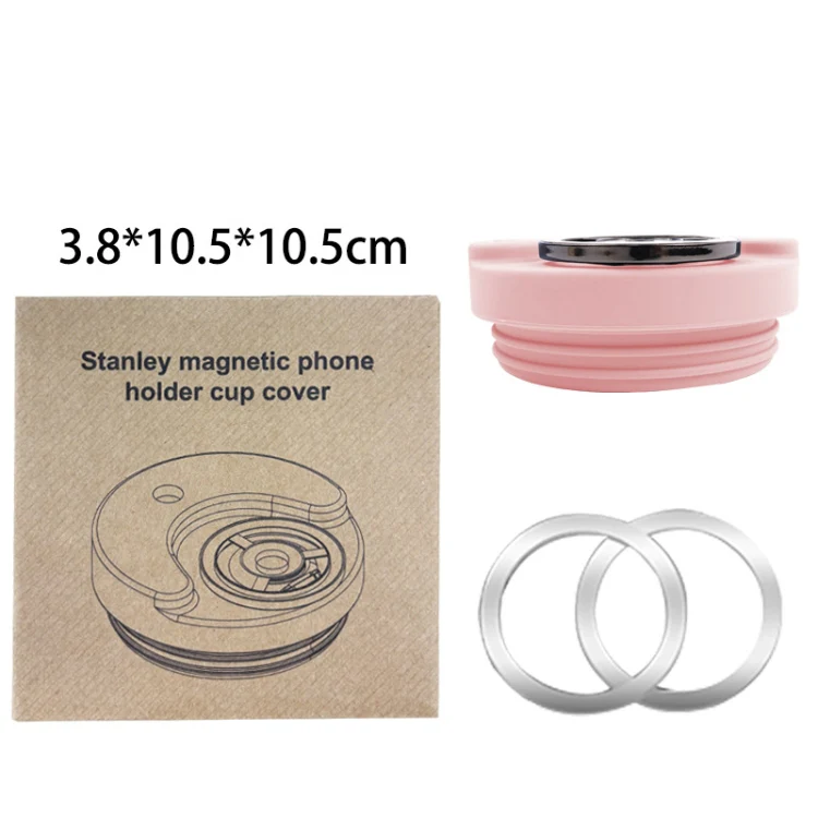 For Stanley 40oz Tumbler Cup Leak-proof Silicone Lid with Magnetic Phone Holder(Gray) - Image 8
