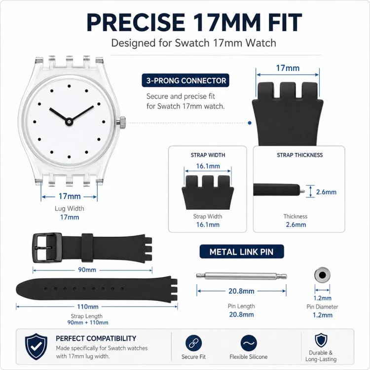 For Swatch 17mm xDfind Convex Mouth Solid Color Silicone Watch Band(Translucent) - Image 4