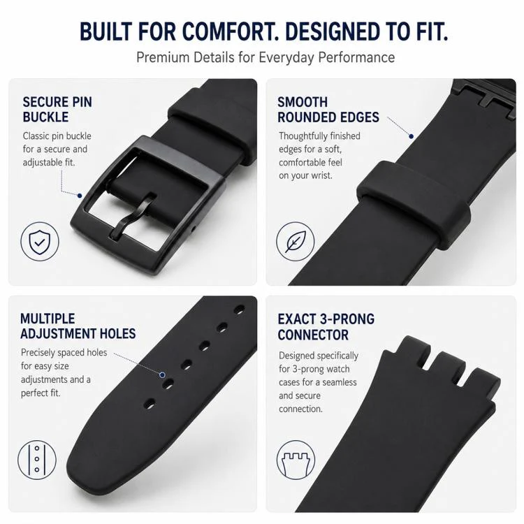 For Swatch 17mm xDfind Convex Mouth Solid Color Silicone Watch Band(Translucent) - Image 5