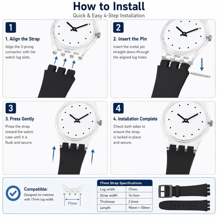 For Swatch 17mm xDfind Convex Mouth Solid Color Silicone Watch Band(Translucent) - Image 6