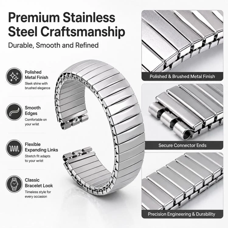 For Swatch 17mm xDfind Trapezoid Stainless Steel Spring Elasticity Watch Band(Gold) - Image 4