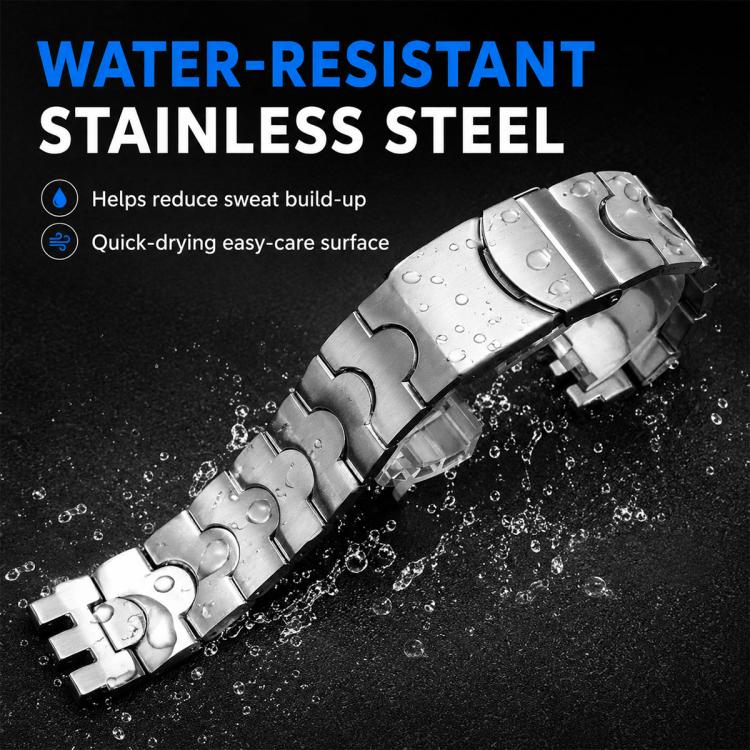 For Swatch 19mm xDfind Crescent-shaped Convex Mouth Steel Watch Band(Black) - Image 5