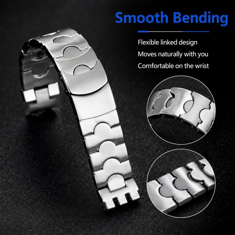 For Swatch 19mm xDfind Crescent-shaped Convex Mouth Steel Watch Band(Black) - Image 6