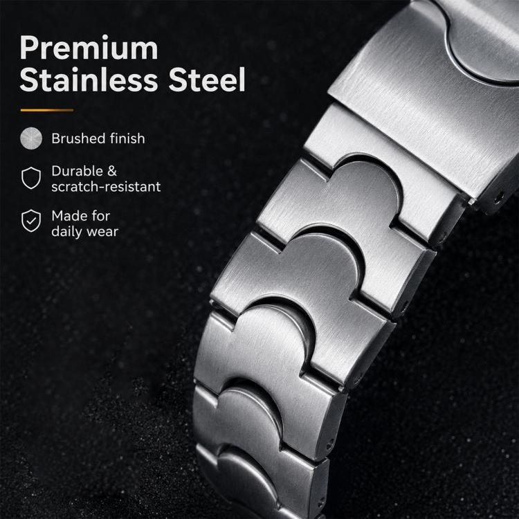 For Swatch 19mm xDfind Crescent-shaped Convex Mouth Steel Watch Band(White) - Image 4