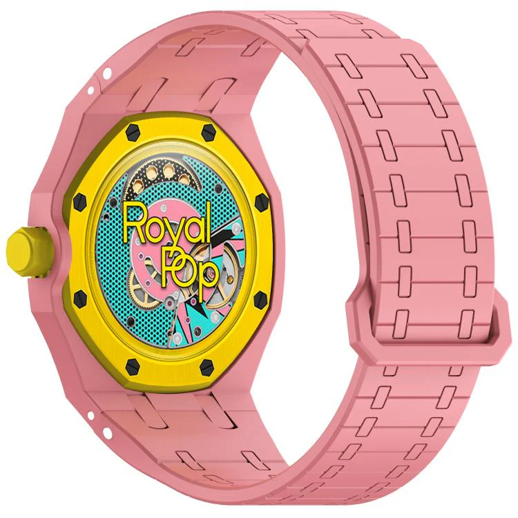 For Swatch Royal Pop Integrated Three O Clock Side Magnetic Silicone Watch Band(Pink) - Image 3