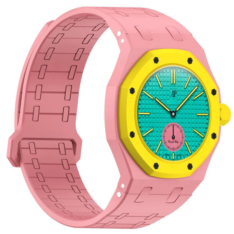 For Swatch Royal Pop Integrated Three O Clock Side Magnetic Silicone Watch Band(Pink) - Image 5