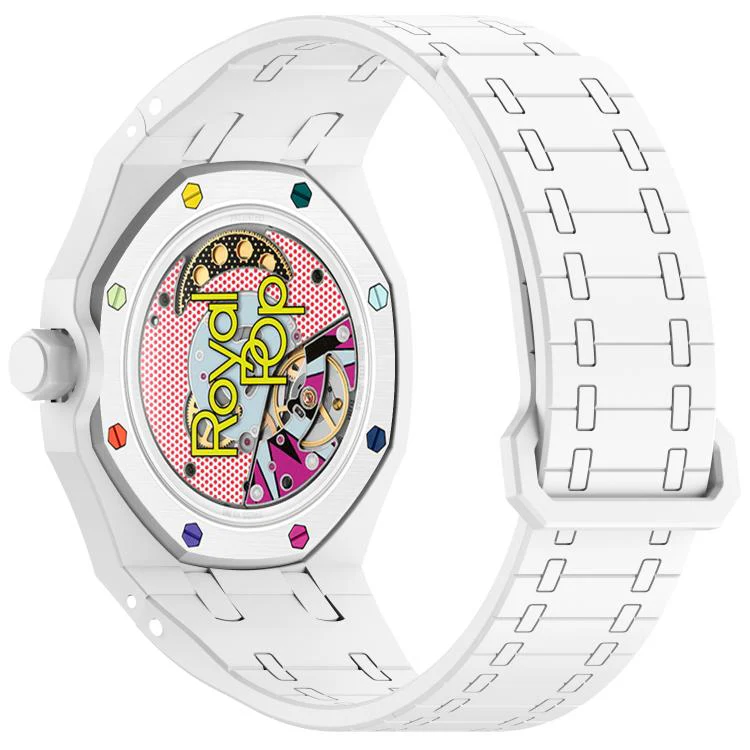 For Swatch Royal Pop Integrated Three O Clock Side Magnetic Silicone Watch Band(White) - Image 3