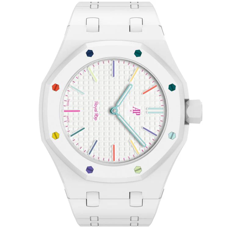 For Swatch Royal Pop Integrated Three O Clock Side Magnetic Silicone Watch Band(White) - Image 6