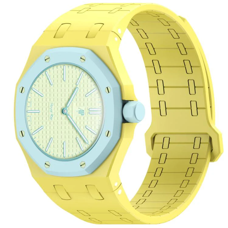 For Swatch Royal Pop Integrated Three O Clock Side Magnetic Silicone Watch Band(Yellow)