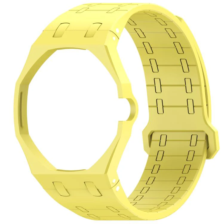 For Swatch Royal Pop Integrated Three O Clock Side Magnetic Silicone Watch Band(Yellow) - Image 2