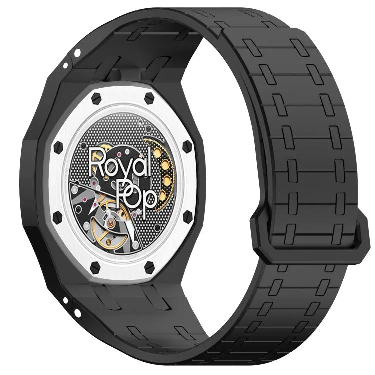 For Swatch Royal Pop Integrated Twelve O Clock Side Magnetic Silicone Watch Band(Black) - Image 3