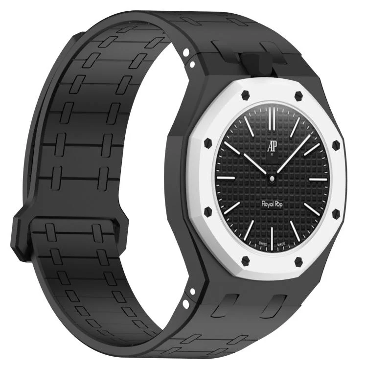For Swatch Royal Pop Integrated Twelve O Clock Side Magnetic Silicone Watch Band(Black) - Image 5
