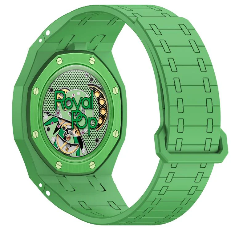 For Swatch Royal Pop Integrated Twelve O Clock Side Magnetic Silicone Watch Band(Grass Green) - Image 3